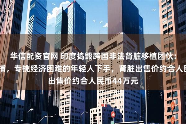 华信配资官网 印度捣毁跨国非法肾脏移植团伙：5名医生被捕，专挑经济困难的年轻人下手，肾脏出售价约合人民币44万元